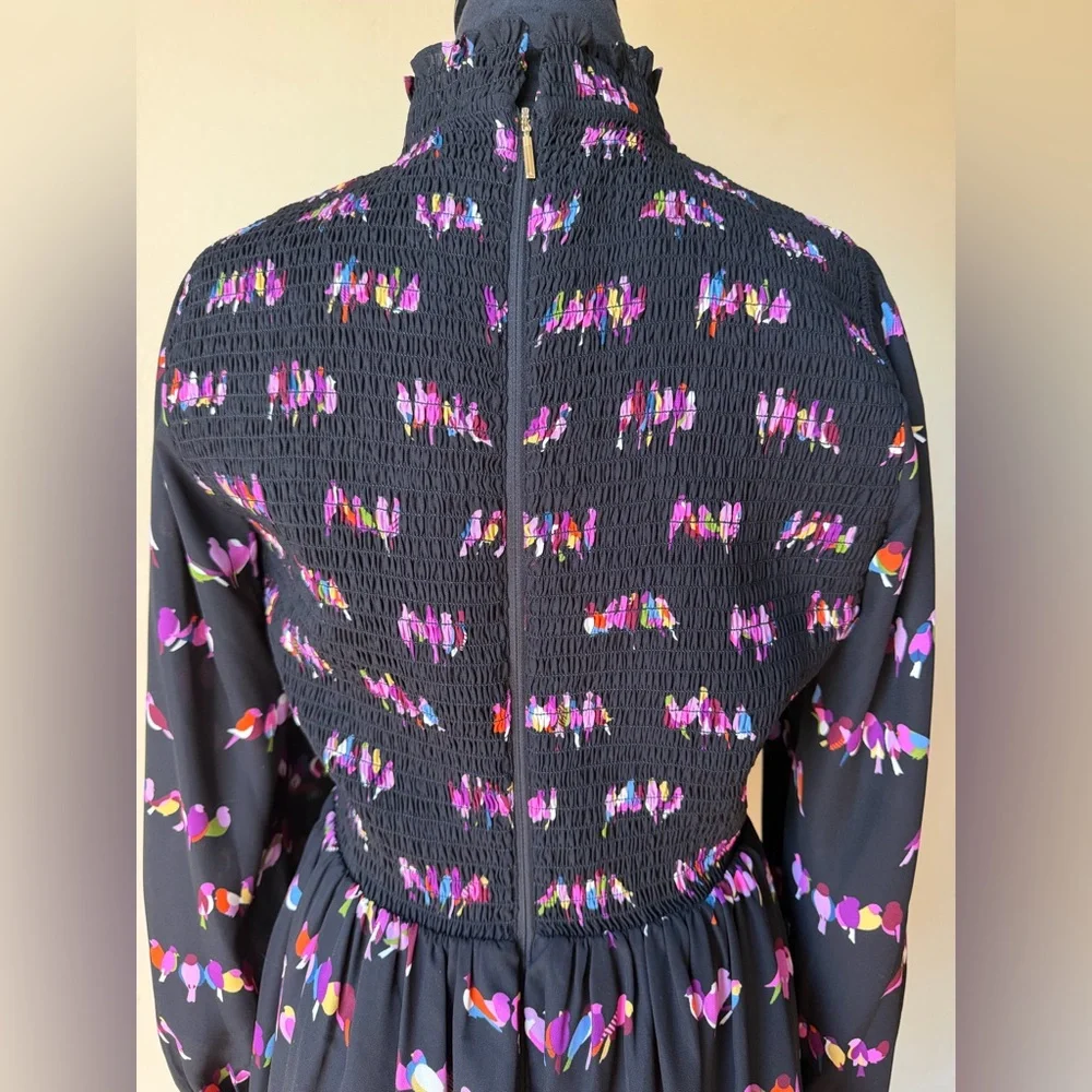 Kate spade lovebirds dress mock neck black dress size 6